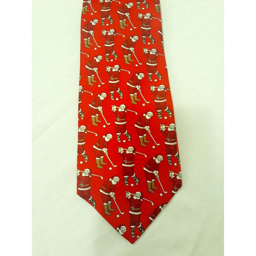 Santa Golfing Men's Silk Tie - Hallmark Design Collection - Holiday Trad. by MMG